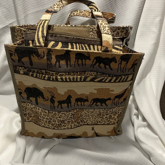 Jade Handbags - Jade Safari Animal-Print Canvas Tote in Brown and Black